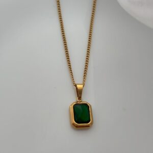 Emerald Prism Pendant with chain