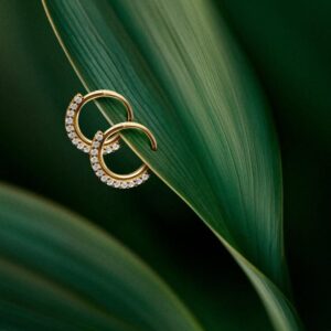 Diamond hoop earing