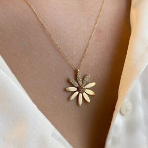 Golden Bloom Pendant with Chain